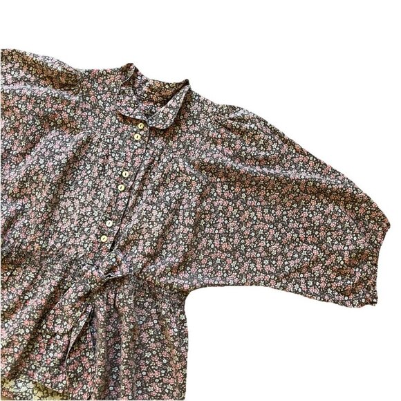 Peasant Blouse & Maxi Skirt Set Vintage Calico Floral Print Home Made - Picture 8 of 11